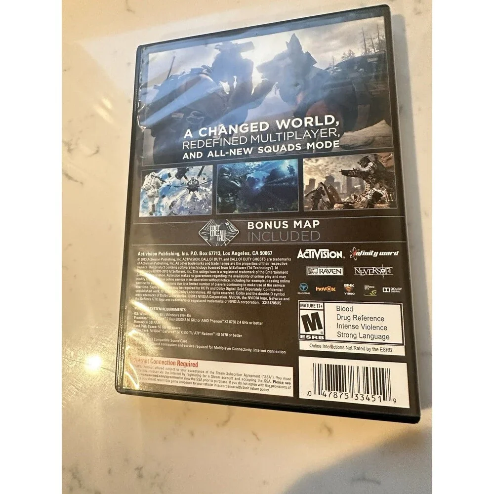Call of Duty Ghosts (2013) PC Game, Complete 4 Discs Key Code Activation